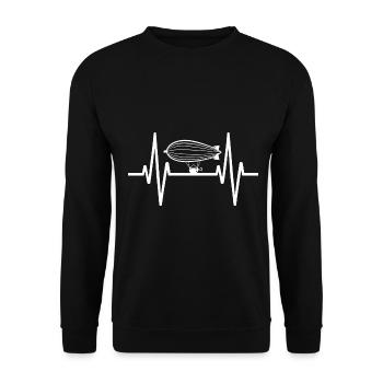 Luftschiff Zeppelin Geschenk - Unisex Pullover - Schwarz - Vorne - Alina (178cm) & Michal (187cm)