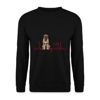 Heartbeat Gift for Dogs - Unisex Sweatshirt - black - Front - Alina (178cm) & Michal (187cm)