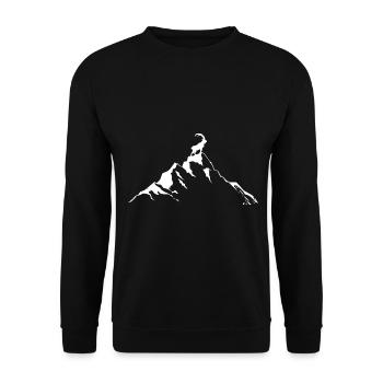 Ziege - Berg - (8) - Unisex Pullover - Schwarz - Vorne - Alina (178cm) & Michal (187cm)