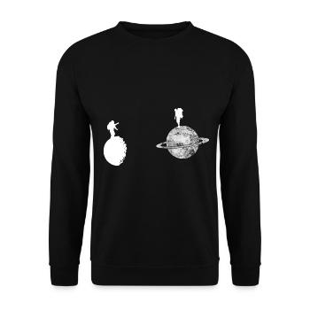 Planet - Wanderer - (2) - Unisex Pullover - Schwarz - Vorne - Alina (178cm) & Michal (187cm)