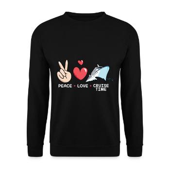 Kreuzfahrt - Unisex Pullover - Schwarz - Vorne - Alina (178cm) & Michal (187cm)