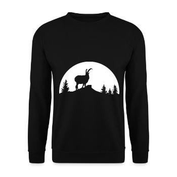 Sonne - Ziege - (1) - Unisex Pullover - Schwarz - Vorne - Alina (178cm) & Michal (187cm)