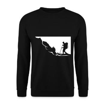 Gebirge - Wandern - (9) - Unisex Pullover - Schwarz - Vorne - Alina (178cm) & Michal (187cm)