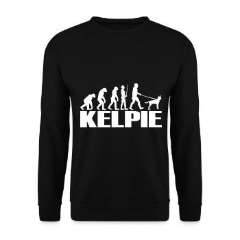 Kelpie Australian Hunde Evolution - Unisex Pullover - Schwarz - Vorne - Alina (178cm) & Michal (187cm)