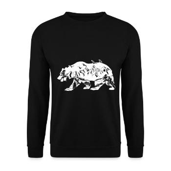 Bear and Mountains abstract - (B.C) - Unisex Sweatshirt - black - Front - Alina (178cm) & Michal (187cm)