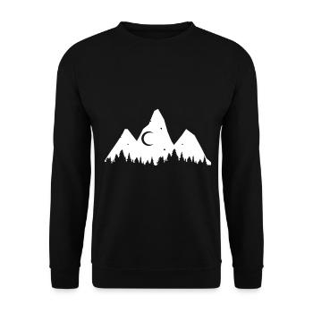 Tree - Mountain - (3) - Unisex Sweatshirt - black - Front - Alina (178cm) & Michal (187cm)