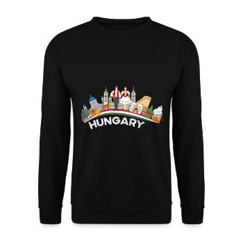 Hongrie - Sweat-shirt Unisexe - noir - Devant - Alina (178cm) & Michal (187cm)