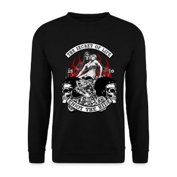 Chopper Moto Motocycliste Cadeau Biker - Sweat-shirt Unisexe - noir - Devant - Alina (178cm) & Michal (187cm)