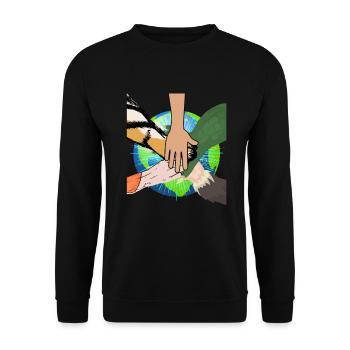Pattes mains animaux Protection des animaux Protection de la nature Cadeau - Sweat-shirt Unisexe - noir - Devant - Alina (178cm) & Michal (187cm)