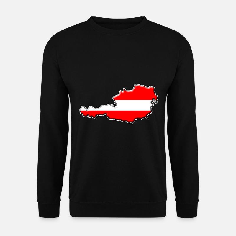 Austria flag map - Unisex Sweatshirt - black