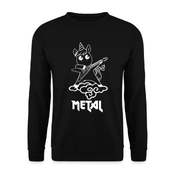 Licorne métallique - La licorne aime le métal - Sweat-shirt Unisexe - noir - Devant - Alina (178cm) & Michal (187cm)