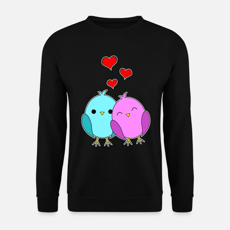 Liebesvögel - Love Birds - Unisex Pullover - Schwarz