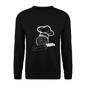 Zwiebel Onions Chef - Unisex Pullover - Schwarz - Vorne - Alina (178cm) & Michal (187cm)