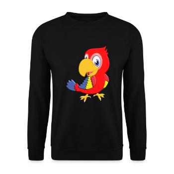 Parrot Feathers Ara Bird Birds Comic Parrot Bird - Unisex Sweatshirt - black - Front - Alina (178cm) & Michal (187cm)