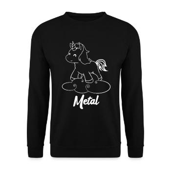 Licorne Métal - Licorne - Métal - Musique - Sweat-shirt Unisexe - noir - Devant - Alina (178cm) & Michal (187cm)