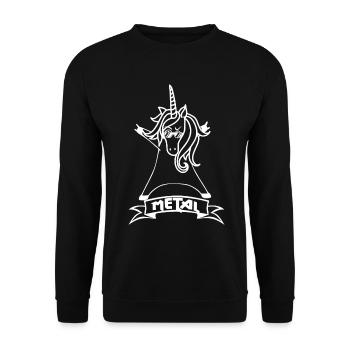 Licorne Métal - Licorne - Métal - Musique - Sweat-shirt Unisexe - noir - Devant - Alina (178cm) & Michal (187cm)