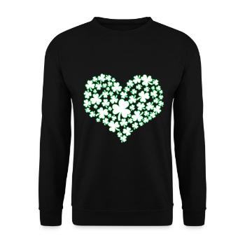 Coeur - St Patricks Day - St Patricks Day - Kleebl - Sweat-shirt Unisexe - noir - Devant - Alina (178cm) & Michal (187cm)