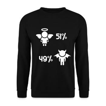 Angels and Demons - Funny saying - Unisex Sweatshirt - black - Front - Alina (178cm) & Michal (187cm)