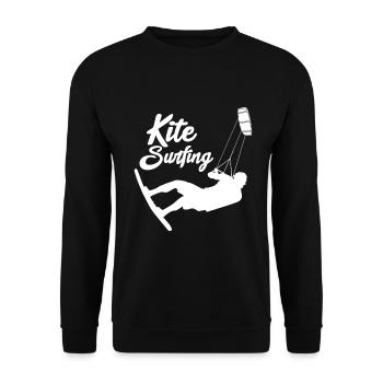 Kite surfer on stand - blue color - Unisex Sweatshirt - black - Front - Alina (178cm) & Michal (187cm)