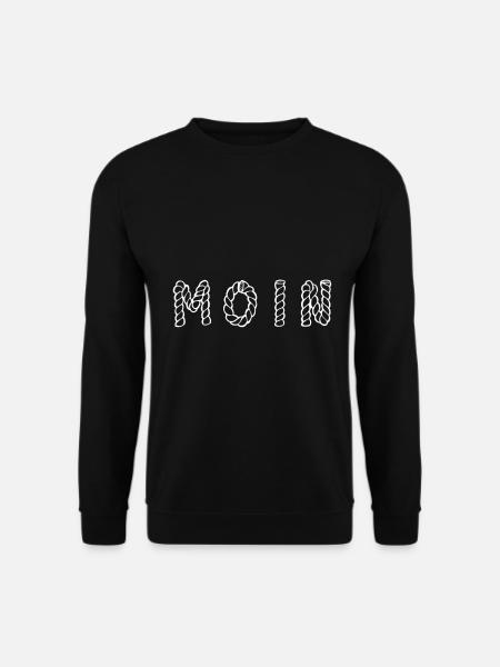 Moin in Seilschrift - Seefahrt - Meer - - Unisex Pullover - Schwarz