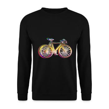 Fahrrad - Rennrad Bunt Style - Unisex Pullover - Schwarz - Vorne - Alina (178cm) & Michal (187cm)