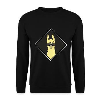 Lama Alpaka Llama - Cool Style Lama - Unisex Pullover - Schwarz - Vorne - Alina (178cm) & Michal (187cm)