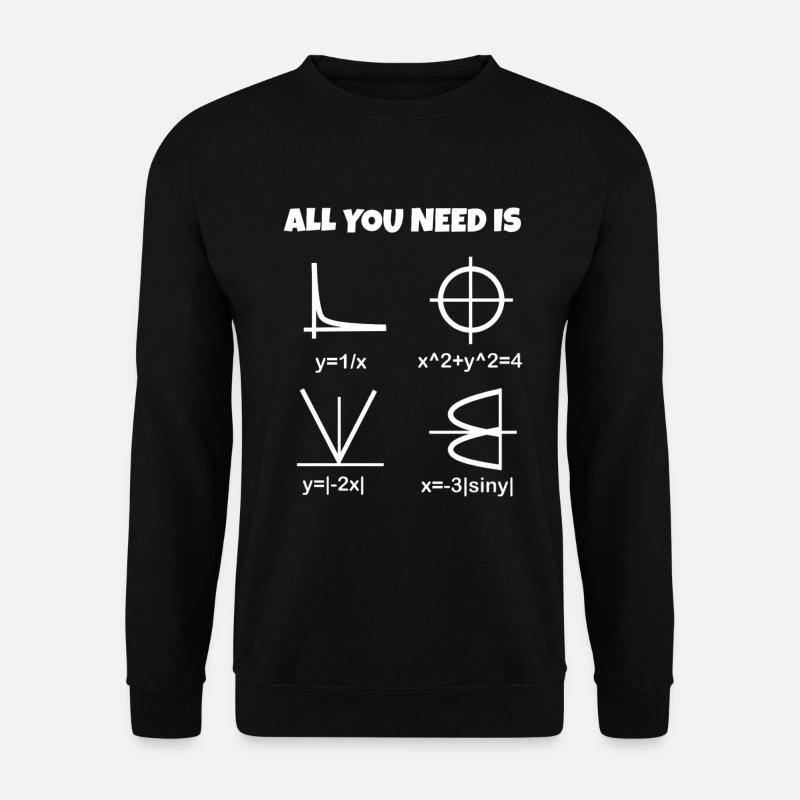 Love, math - heart as a formula and graph - Unisex Sweatshirt - black