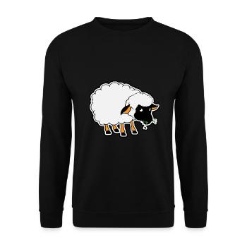 Black Sheep - Sheep - Sheep - Unisex Sweatshirt - black - Front - Alina (178cm) & Michal (187cm)