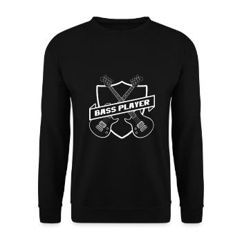 Bass Player - Play some Guitar - Play some Bass - Unisex Pullover - Schwarz - Vorne - Alina (178cm) & Michal (187cm)