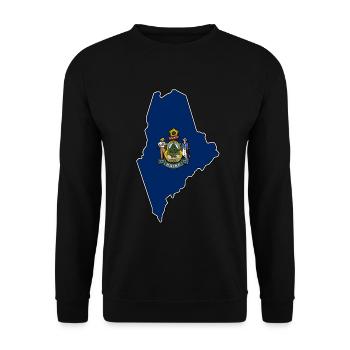 Maine flag map - Unisex Sweatshirt - black - Front - Alina (178cm) & Michal (187cm)