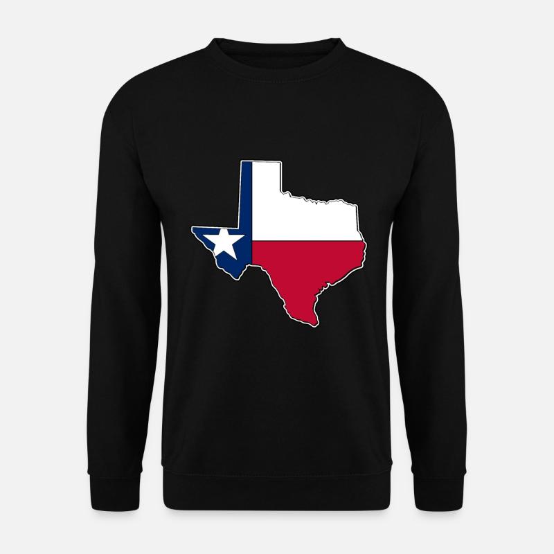 Texas Flagge Landkarte - Unisex Pullover - Schwarz