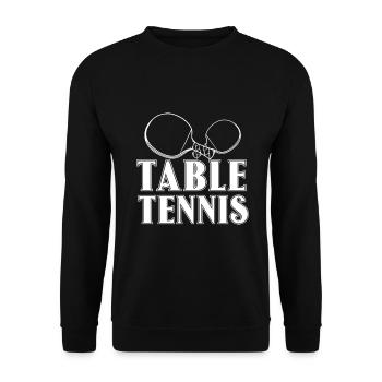 Tischtennis Ping Pong Spieler Table Tennis - Unisex Pullover - Schwarz - Vorne - Alina (178cm) & Michal (187cm)