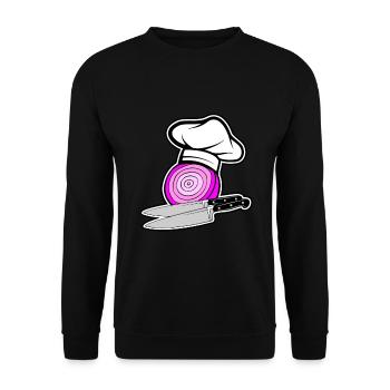Zwiebel Onions Chef - Unisex Pullover - Schwarz - Vorne - Alina (178cm) & Michal (187cm)