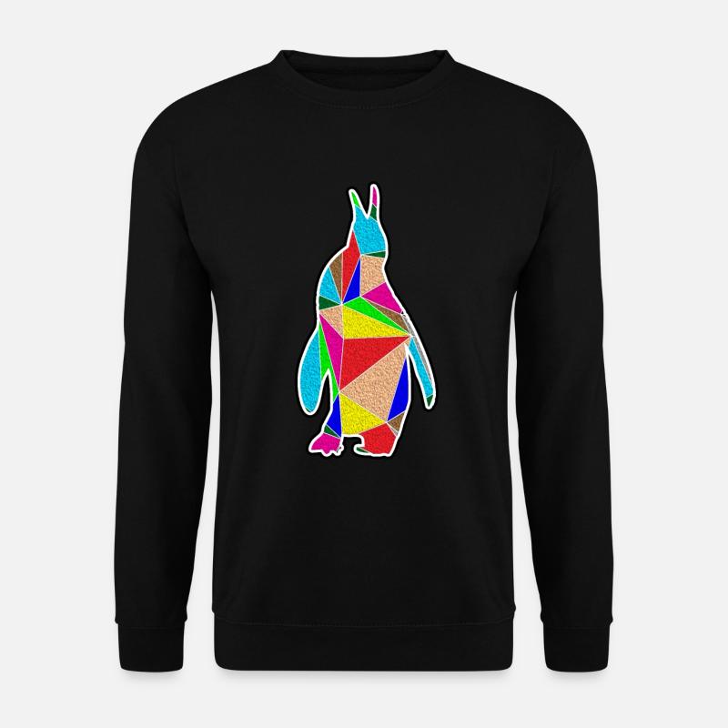 Geometrischer Pinguin Geometrisch - Unisex Pullover - Schwarz