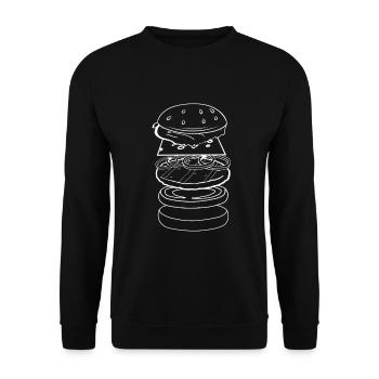 Burger - Sweat-shirt Unisexe - noir - Devant - Alina (178cm) & Michal (187cm)