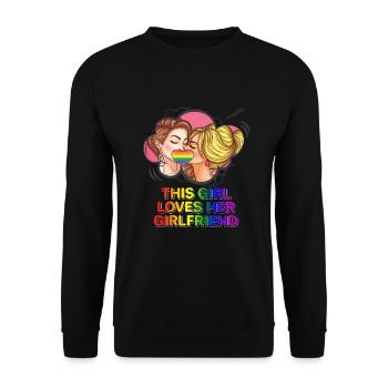 Gay Pride Rainbow Flag Lesbian LGBT Queer Lesbians - Unisex Sweatshirt - black - Front - Alina (178cm) & Michal (187cm)