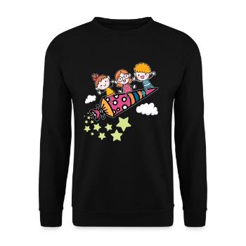 Back to school School bag School start School Enrolment - Unisex Sweatshirt - black - Front - Alina (178cm) & Michal (187cm)