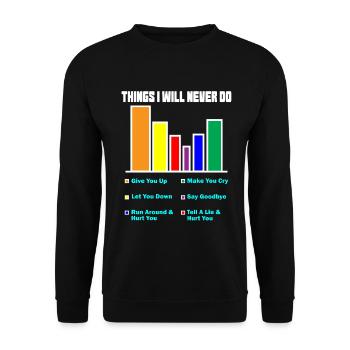 Graphique à secteurs - Graphique à gâteau - Amour - Amour - Sweat-shirt Unisexe - noir - Devant - Alina (178cm) & Michal (187cm)
