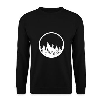 Howling Wolf - Unisex Sweatshirt - black - Front - Alina (178cm) & Michal (187cm)