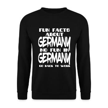 Fun fact Germany - Unisex Pullover - Schwarz - Vorne - Alina (178cm) & Michal (187cm)