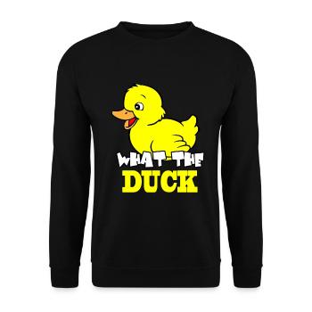 What the Duck - Unisex Sweatshirt - black - Front - Alina (178cm) & Michal (187cm)