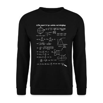 Antwort 42 - Unisex Pullover - Schwarz - Vorne - Alina (178cm) & Michal (187cm)