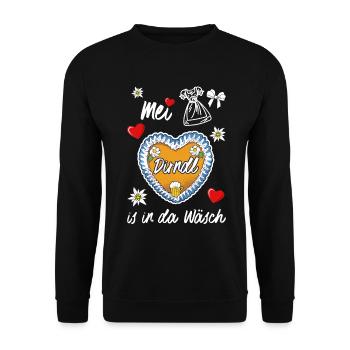 Dirndl - Unisex Pullover - Schwarz - Vorne - Alina (178cm) & Michal (187cm)