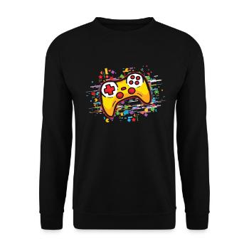 Gaming Controller Konsole Gamer Videogames History - Unisex Pullover - Schwarz - Vorne - Alina (178cm) & Michal (187cm)