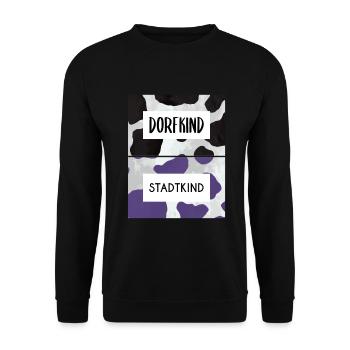 Dorfkind Stadtkind - Unisex Pullover - Schwarz - Vorne - Alina (178cm) & Michal (187cm)