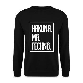 Techno Rave - Unisex Pullover - Schwarz - Vorne - Alina (178cm) & Michal (187cm)