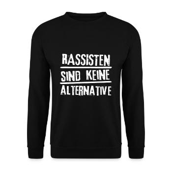 Racists are not an alternative policy demo - Unisex Sweatshirt - black - Front - Alina (178cm) & Michal (187cm)