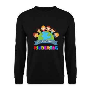 International Kindertag Kinder Kind Welt Frieden - Unisex Pullover - Schwarz - Vorne - Alina (178cm) & Michal (187cm)