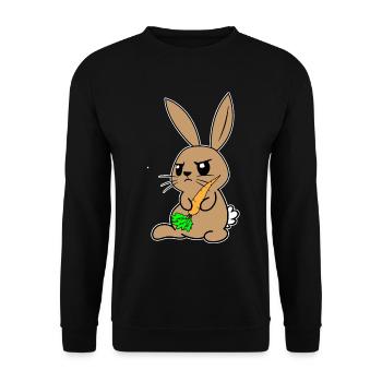 Lapin à la carotte - Sweat-shirt Unisexe - noir - Devant - Alina (178cm) & Michal (187cm)