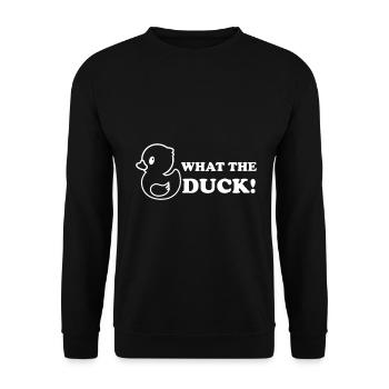 What the Duck - Unisex Sweatshirt - black - Front - Alina (178cm) & Michal (187cm)